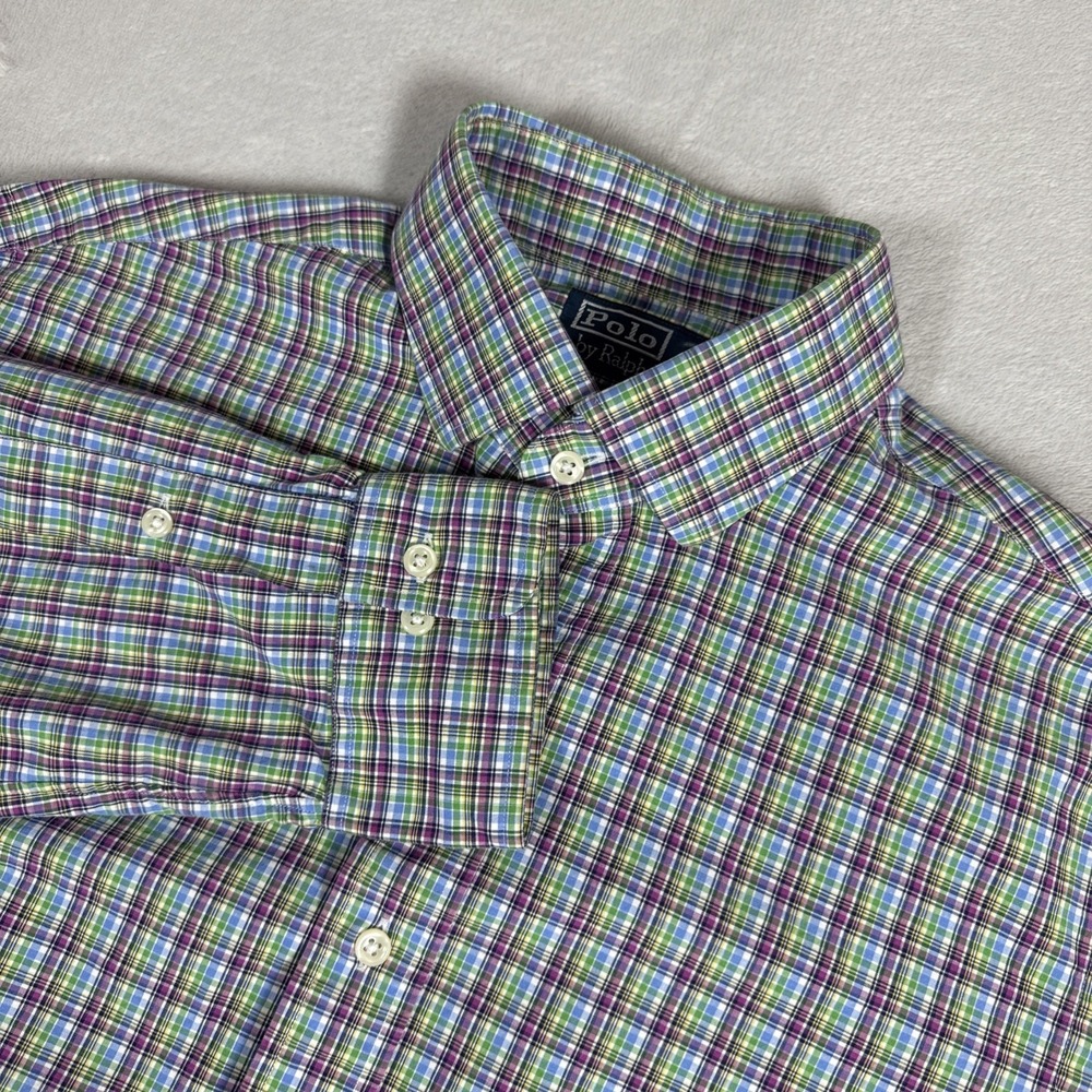 Polo Ralph Lauren Men's Large Multicolor Plaid Long Sleeve Button Front Shirt